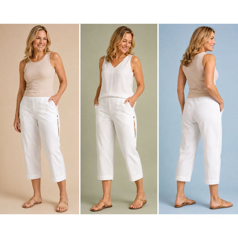 J.Jill PureJill Linen White Cropped Pants